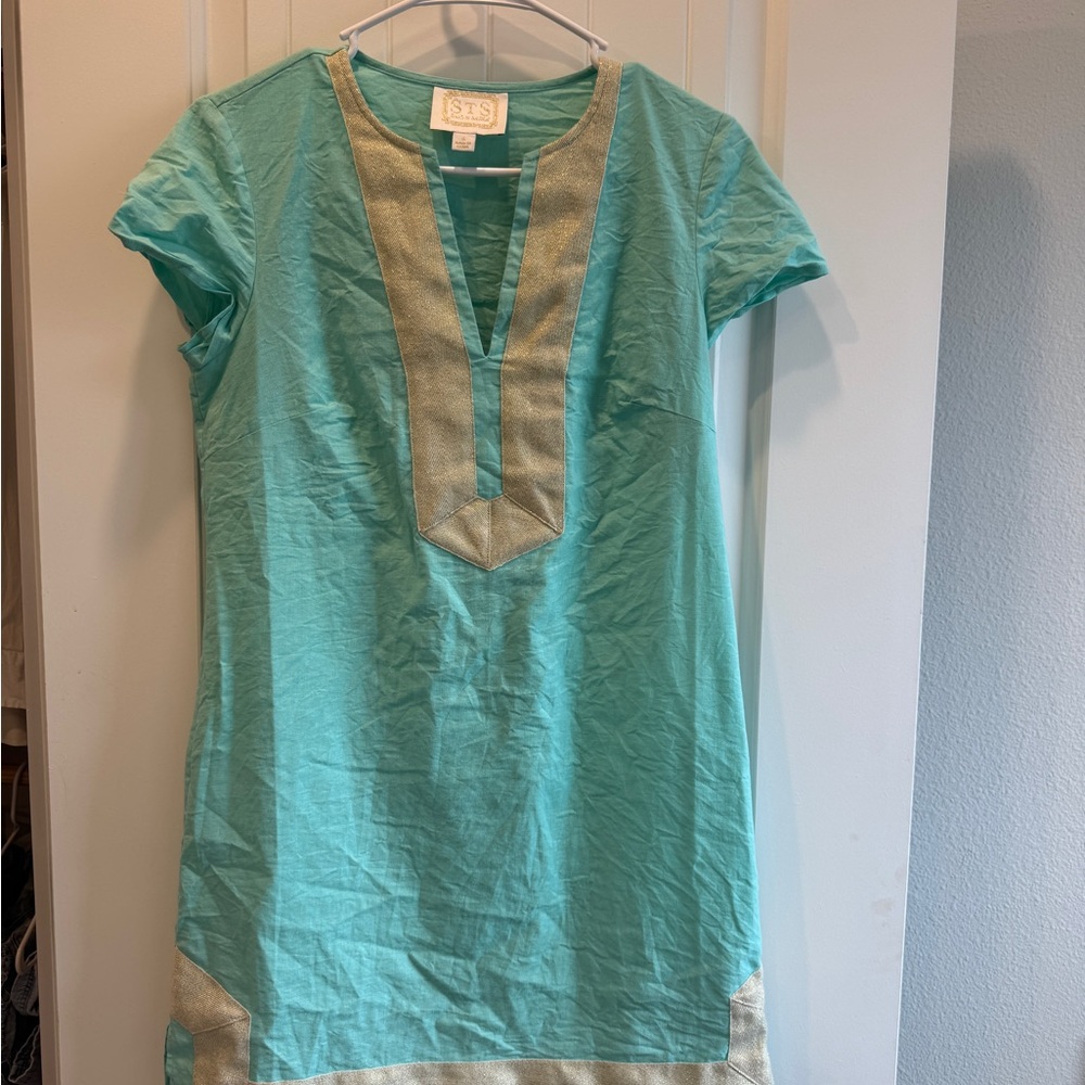Sail to Sable Aqua and Gold Dress